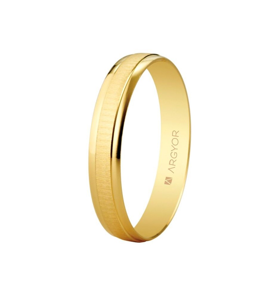 Alianza de boda de oro textura-brillo 3,5mm (5135495)
